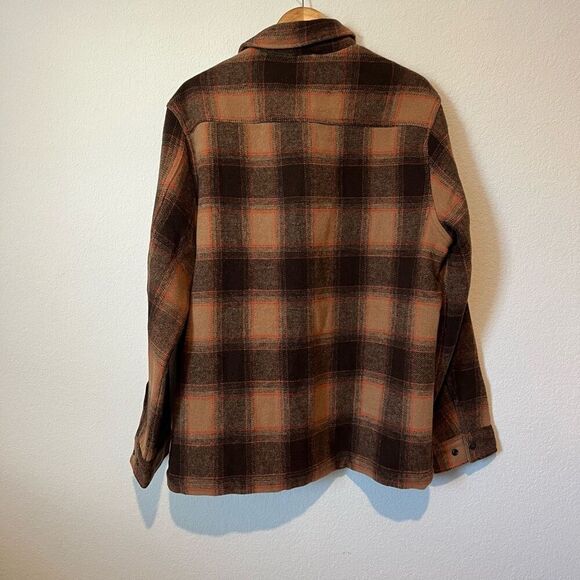 Flint and Tinder The Heritage Wool Jacket Chocolate Brown Plaid Men's Size XL - Picture 4 of 7